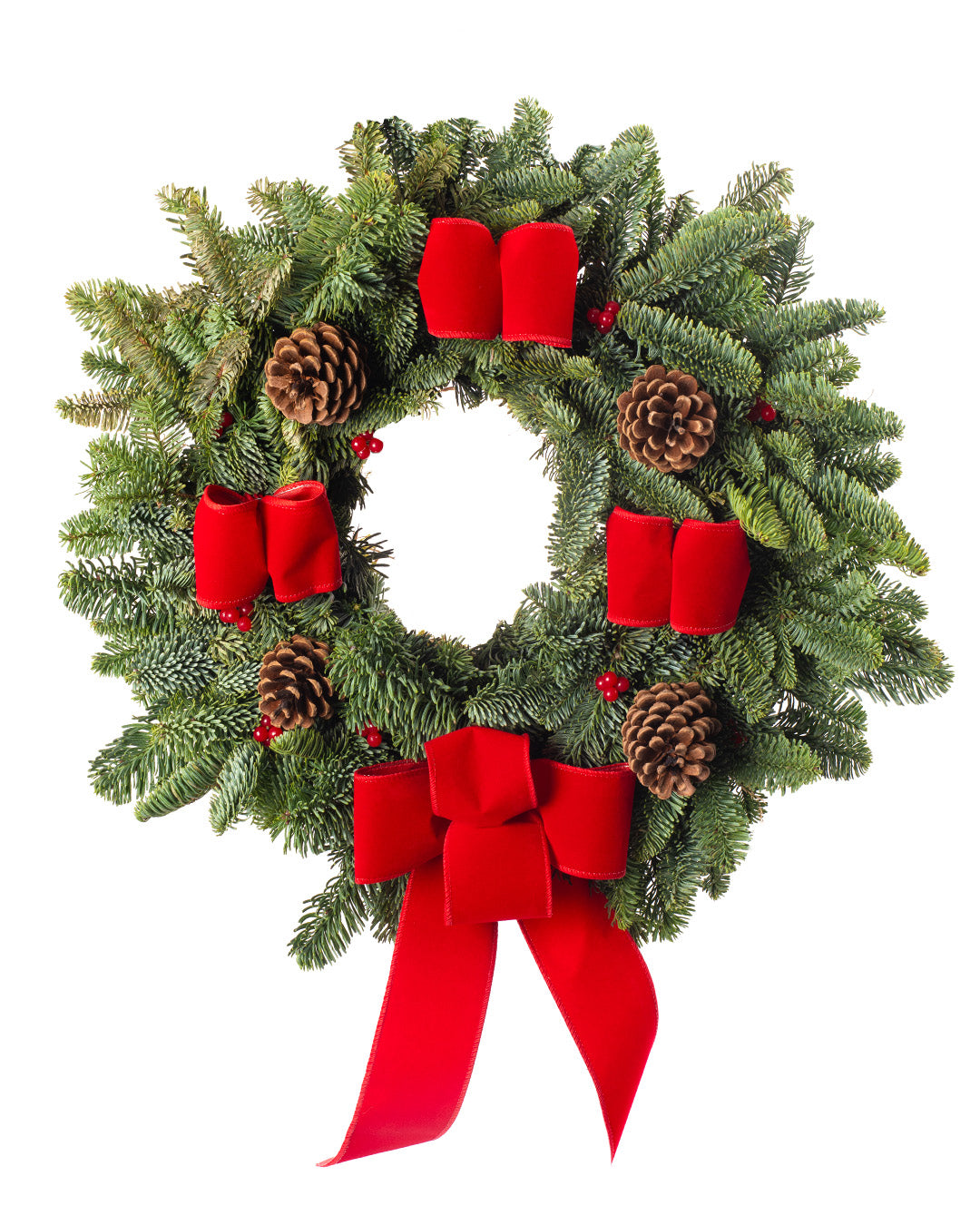 Noble Christmas Wreath - Red