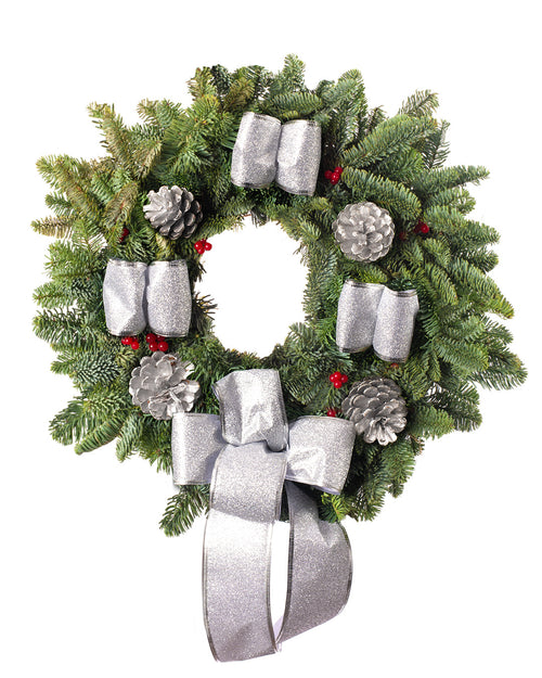 Noble Christmas Wreath - Silver