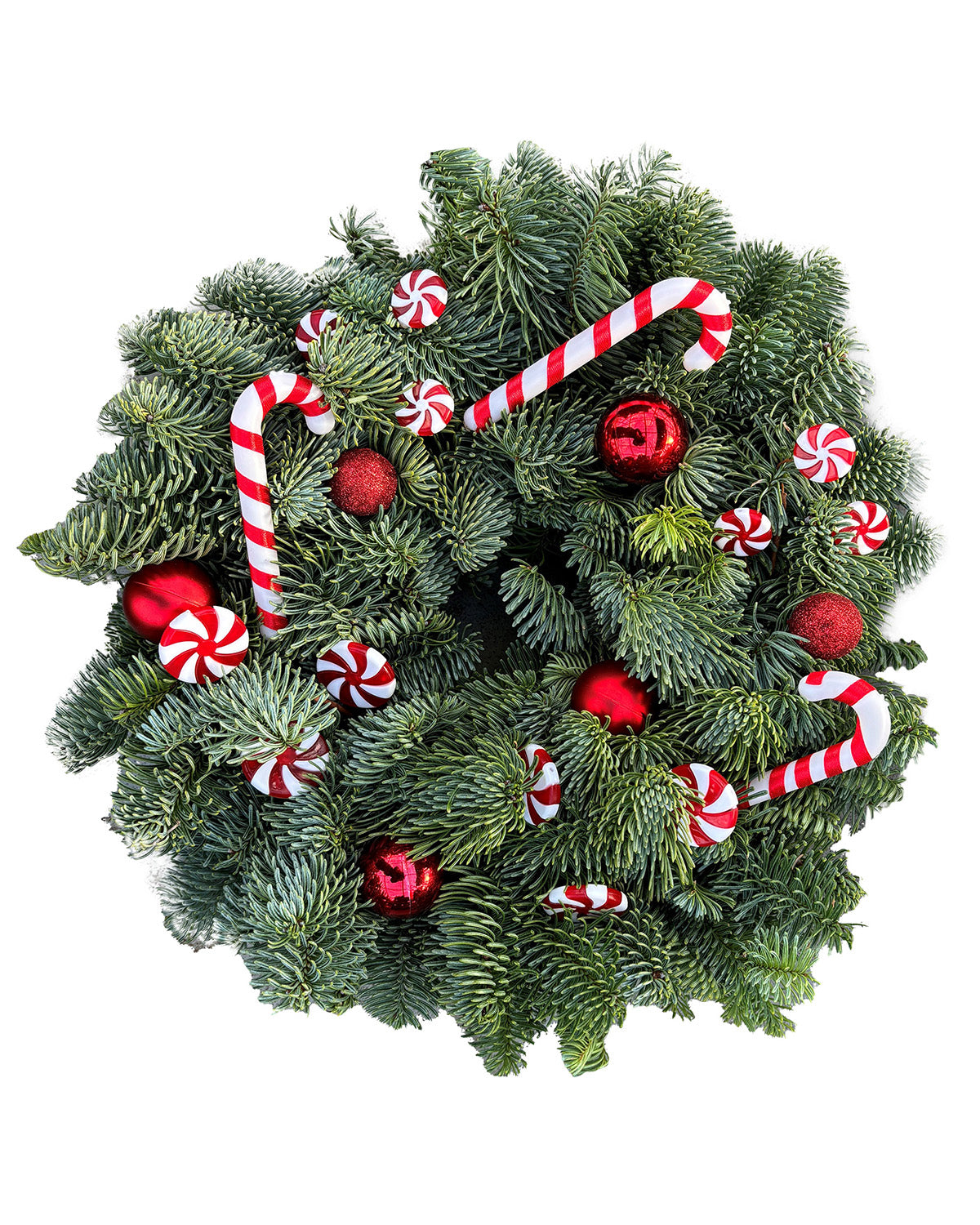 Luxury Natural Candy Cane Christmas Wreath
