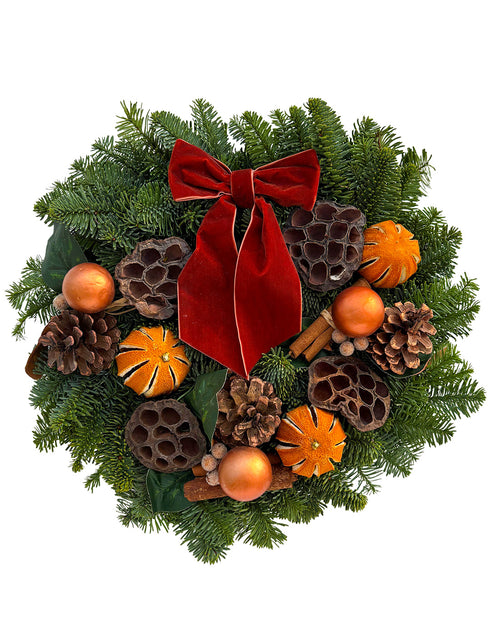 10" Cinnamon Spice Christmas Wreath - Luxury Natural