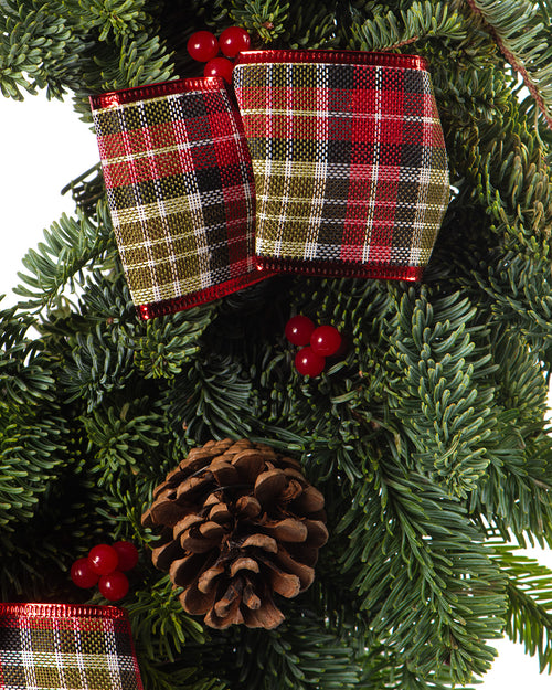 Noble Christmas Wreath - Tartan