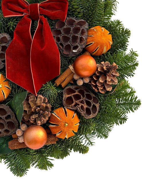 10" Cinnamon Spice Christmas Wreath - Luxury Natural