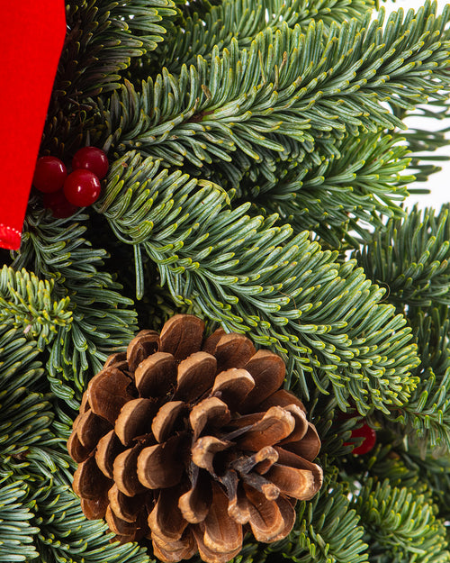 Noble Christmas Wreath - Red