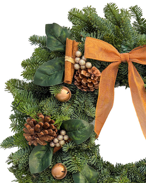 Copper & Rose Gold Christmas Wreath - Luxury Natural