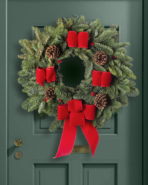 Noble Christmas Wreath - Red