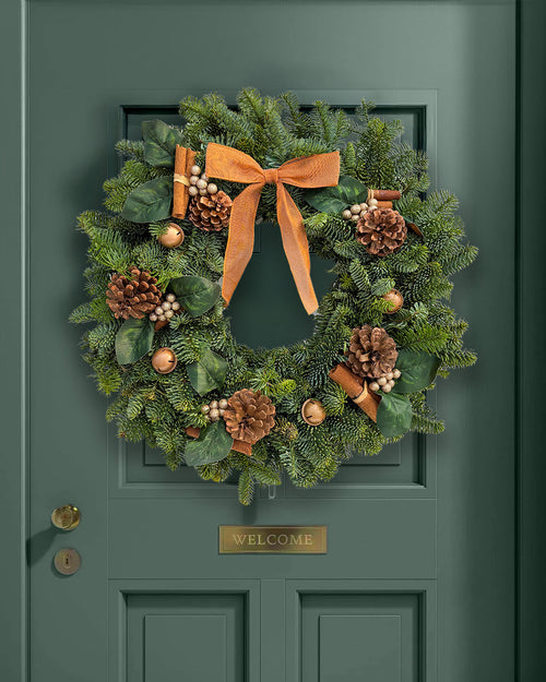 Copper & Rose Gold Christmas Wreath - Luxury Natural
