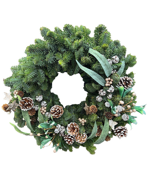 Crescent Christmas Wreath - Luxury Natural