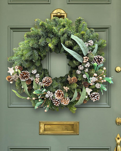 Crescent Christmas Wreath - Luxury Natural