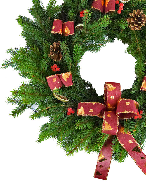 Spruce Christmas Wreath - Burgundy