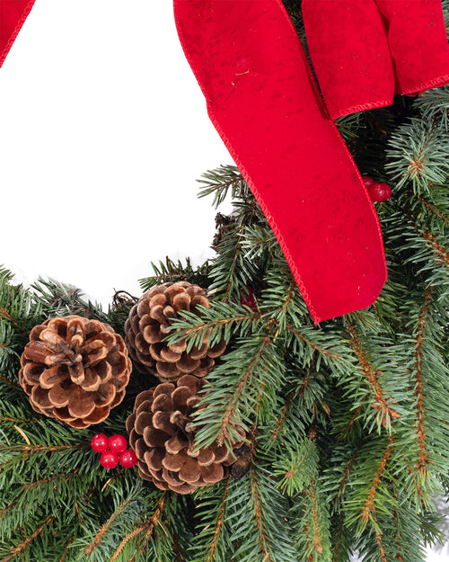 Spruce Christmas Wreath - Red