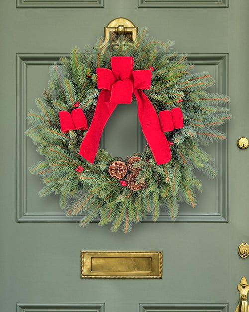 Spruce Christmas Wreath - Red