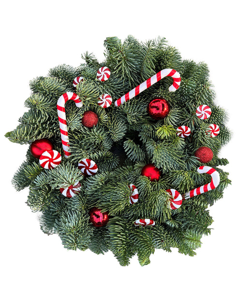 Candy Cane Christmas Wreath - Luxury Natural