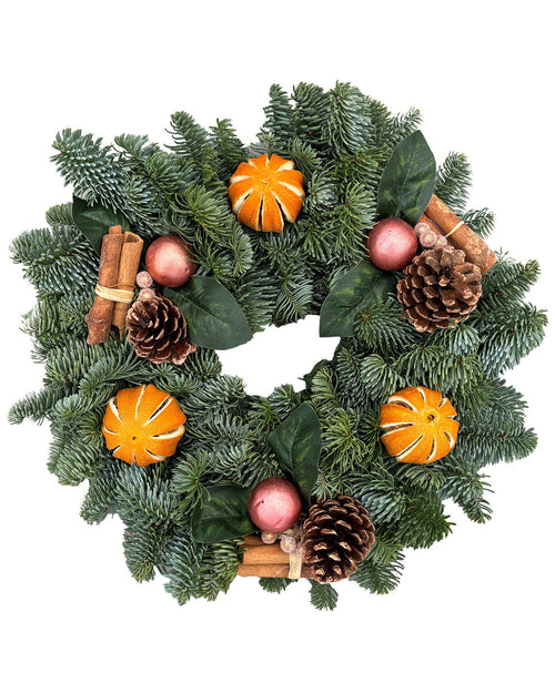 10" Cinnamon Spice Christmas Wreath - Luxury Natural