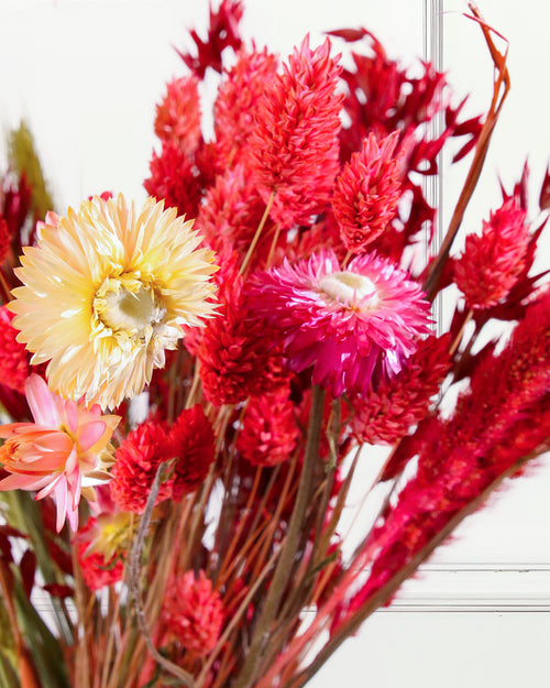 Dried Flower Bouquet - Love Red