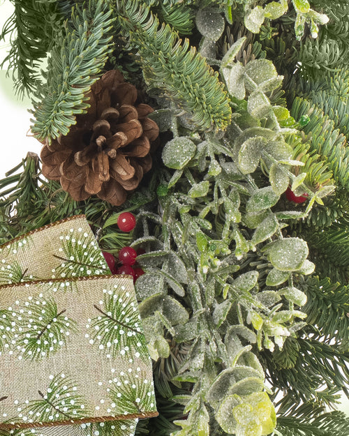 Frosted Christmas Wreath - Luxury Natural