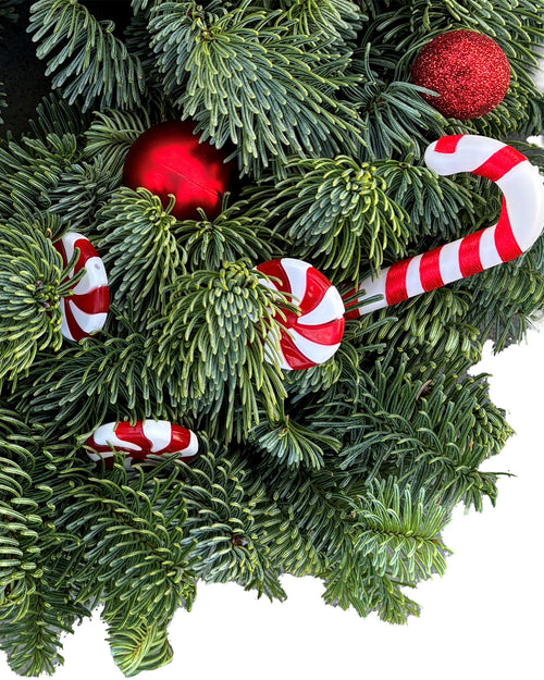 Candy Cane Christmas Wreath - Luxury Natural