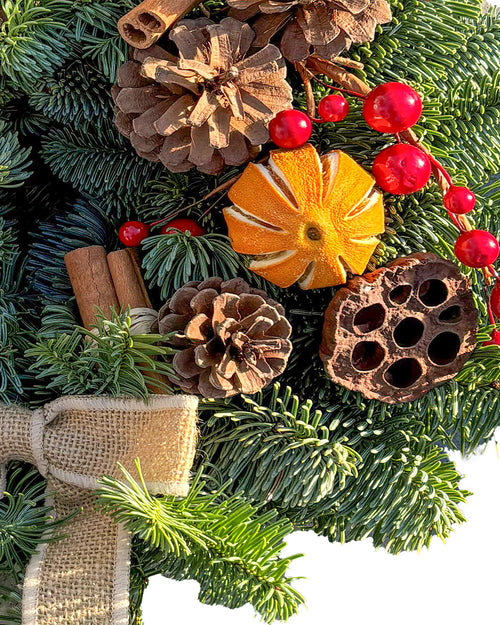 Festive Christmas Wreath - Luxury Natural