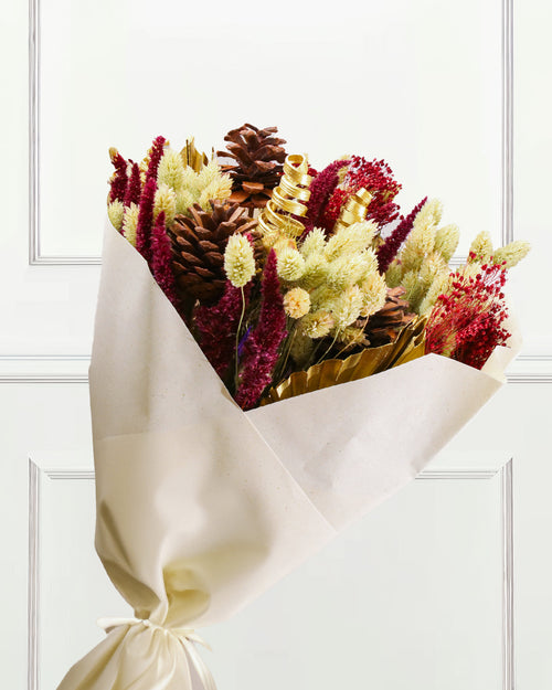 Dried Flower Bouquet - Mixed Classic Red