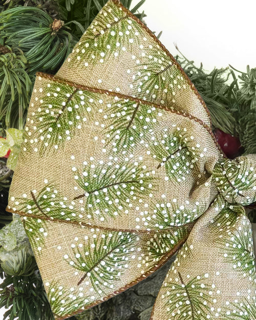 Frosted Christmas Wreath - Luxury Natural