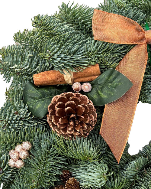 Copper & Rose Gold Christmas Wreath - Luxury Natural