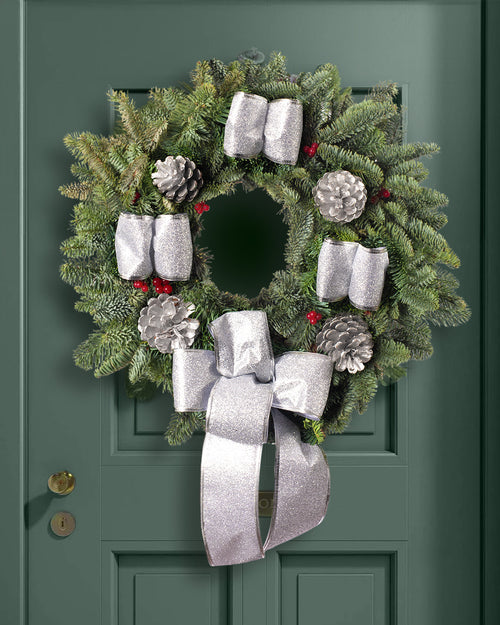 Noble Christmas Wreath - Silver