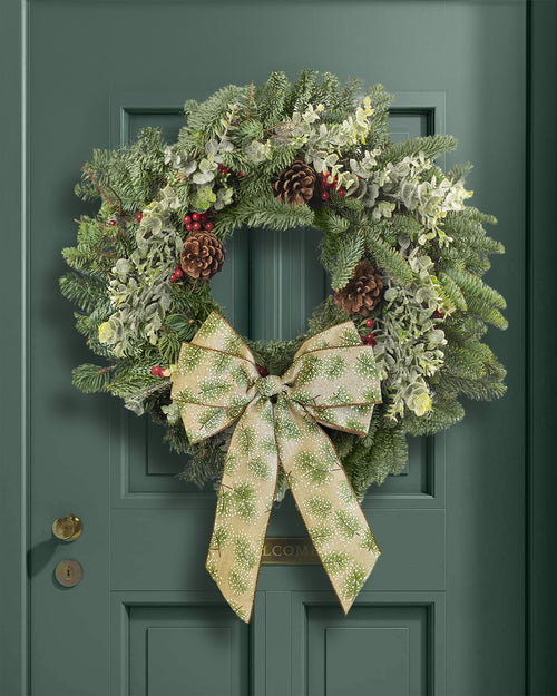 Frosted Christmas Wreath - Luxury Natural