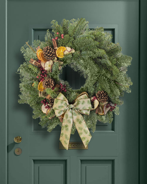 Spiced Crescent Christmas Wreath - Luxury Natural