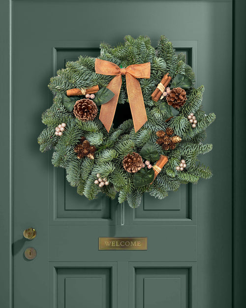 Copper & Rose Gold Christmas Wreath - Luxury Natural