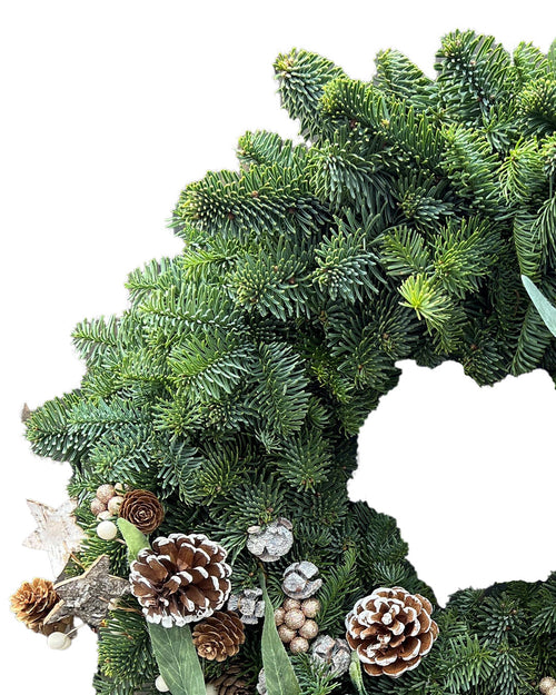 Crescent Christmas Wreath - Luxury Natural